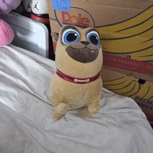Disney Plush Pug with Red Collar